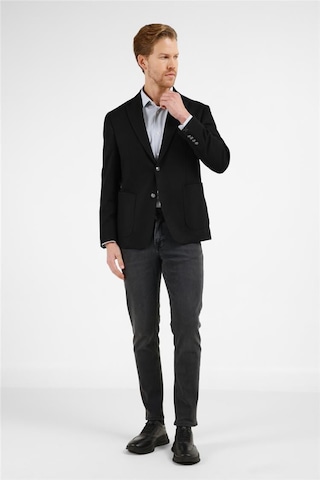 İmza Siyah Kırlangıç Yaka Düz Slim Fit 6 Drop Ceket 1002255159 Siyah