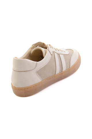Bambi Bej Bej Hakiki Deri Kadın Sneaker K01649200303