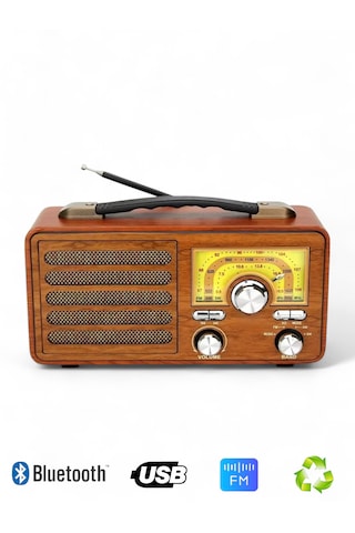 Rt-755 Nostaljik Gerçek Ahşap Radyo,şık Tasarım , Nostalji Radyo