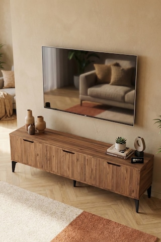 Northcity Royal Tv Sehpası Suntalam Kahverengi 160x35 Açık Kahverengi