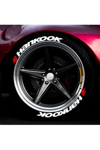 Motosiklet & Araç Hankook 3d Oto Lastik Jant Yazısı Şerit Sticker Arma Oto Sticker 4 Adet 2.5 Cm