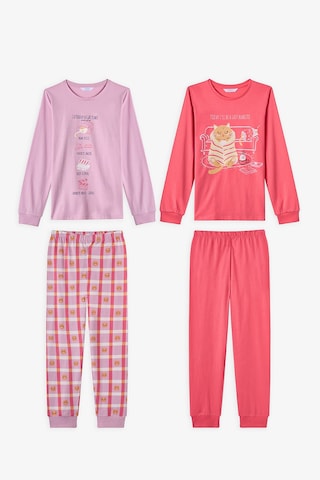 Penti Pembe Kız Çocuk Caturday Night Uzun Kollu Pamuklu 2'li Pijama Takımı