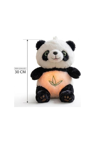 Nefes Alan Işıklı Ve Müzikli Panda Uyku Arkadaşım Ritmik Hareketli 30 Cm Oyuncak Peluş Hayvan