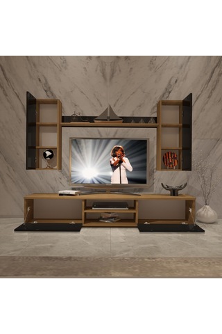 Decoraktiv Eko 7 Mdf Dvd Tv Ünitesi Tv Sehpası Pera - Siyah