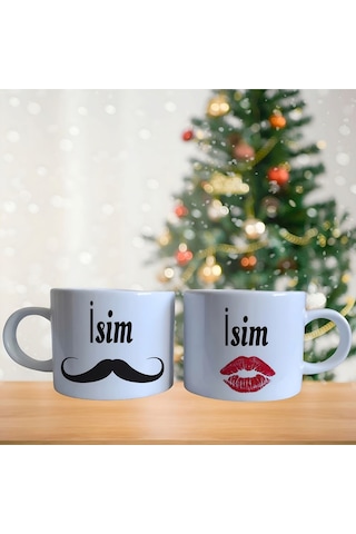 Taş Devri İsim Yazılabilir Porselen Fincan Takımı 772 Beyaz