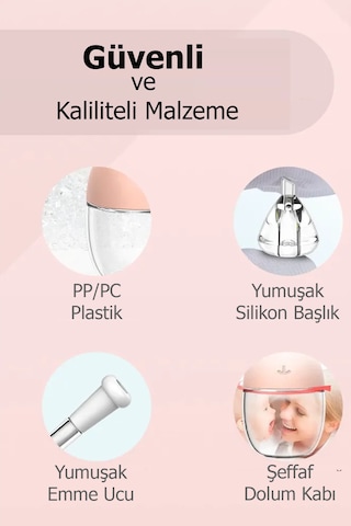 Babyhope Esp-923 Bebek & Çocuk Burun Aspiratörü 0-10 Yaş Uyumlu Temizleme Cihazı Pembe