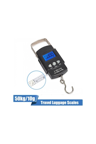 Adet 50kg Seyahat Dijital Terazi Balıkçılık Yüksek Hassasiyet Pil Yok Siyah