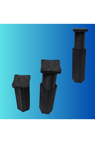 13-18 Cm'e Ayarlanabilir Destek Ayağı Orta Ayak Yükseltilebilir Koltuk Mobilya Orta Ayağı Siyah