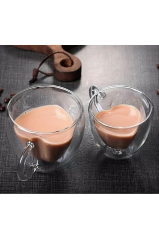 River World Cam Bardak Kalp Modelli Çok Renkli