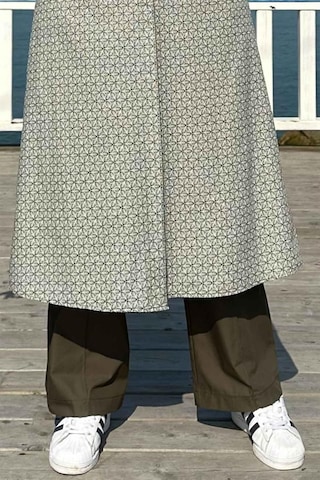 Rabia Şamlı Haki Bol Paça Pantolon Normal