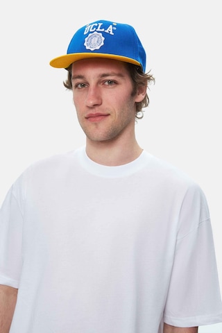 Ucla Roscoe Beyaz Bisiklet Yaka Baskılı Oversize Erkek Tshirt Beyaz