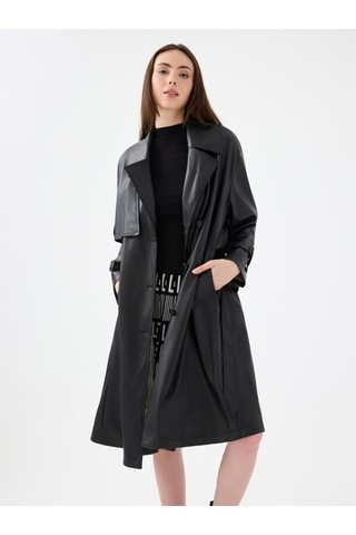 Loose Fit Kadın Trenchcoat Siyah