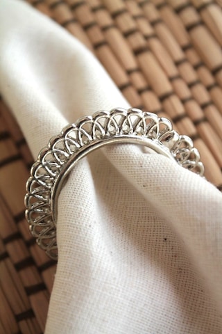 6 Adet Metal Wavy Gümüş Peçete Yüzüğü