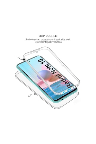 Xiaomi Redmi Note 10S 360 Kilif Seffaf Ön Arka Korumali Silikon 532887746