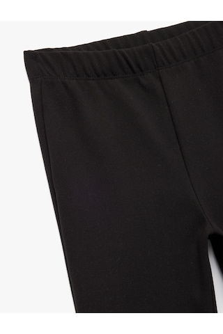 Koton Beli Lastikli Basic İspanyol Paça Pantolon Siyah 6wkg40112ak Siyah
