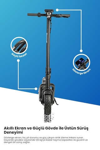 Electroll N85 Elektrikli Scooter Yenilikçi Teknoloji, Güvenli S Siyah