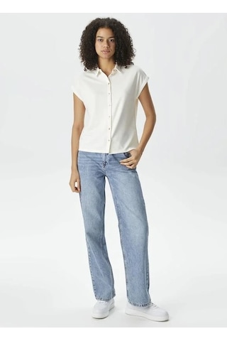 Kadın Nautica Kısa Kollu Relaxed Fit Polo Gömlek - Beyaz Beyaz