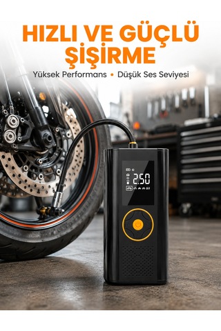 Taşınabilir Dijital Lastik Şişirme Cihazı Dijital Ekranlı Ve Sessiz Çalışma Diğer