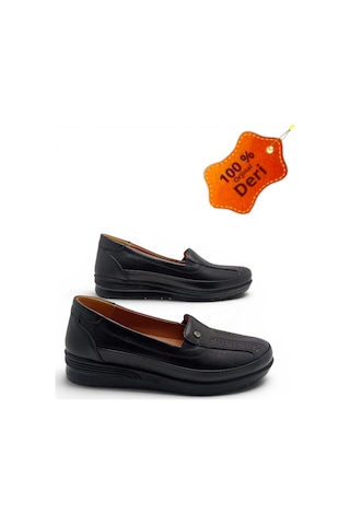 Magıc Shoes Günlük Kadın Siyah Tamamen Hakiki Deri Içi Deri Comfort Tam Ortopedik Anne Ayakkabısı Yeni-siyah