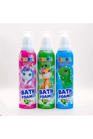 Biorel Kids Foam Oyun Köpüğü Yeşil 150 ML + Mavi 150 ML + Pembe 150 ML