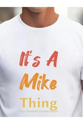 Zennamoda Erkek It Is A Mike Thing Baskılı Erkek T-shirt Beyaz