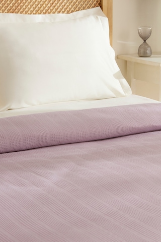 Karaca Home Maye %100 Pamuk Fırfırlı Tek Kişilik Tek Pike Mürdüm Mürdüm
