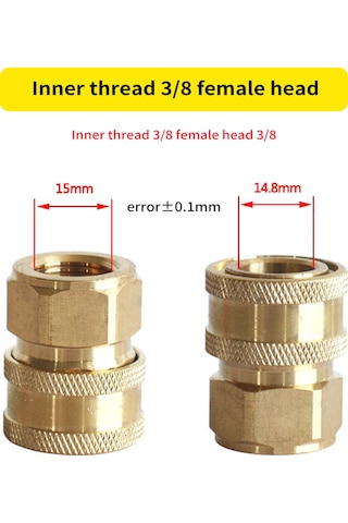 Geeroyoo Yüksek Basınçlı Yıkama Makinesi Hızlı Bağlantı Seti - Pirinç Malzeme, 8 Parça, 22 14/1/2 3/8 Dönüştürücü