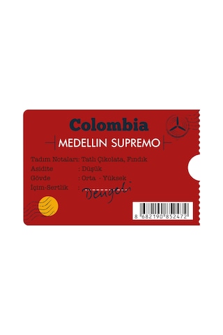 Moliendo Colombia Medellin Supremo Yöresel Çekirdek Kahve 250 G