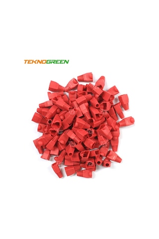 Teknogreen Tkj-45Pr Kırmızı Rj45 Kılıfı 100 Lü P