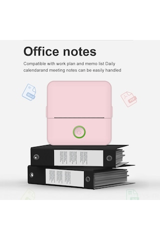 Yunboo X6 Pembe Mini Termal Yazıcı - Bluetooth 4.0, 800mah Pil, 57x25mm Kağıt, 200dpi - El Defteri, Fiş, Fotoğraf Yazdırma - 1 Adet Termal Kağıt İle