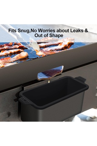 Ximistore9 2 Adet Siyah Silikon Yağ Fincan Kılıfı, Tekrarlı Kullanımlı, Dayanıklı, Fritöz Ve Tava Yağ Damlacık Tepsisi, Teppanyaki Aksesuarı Siyah