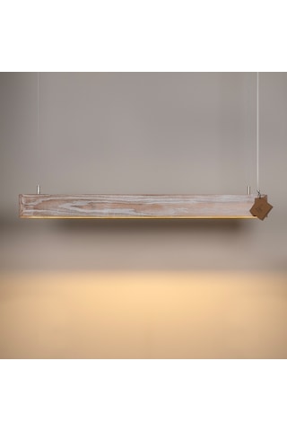 Soft Patine Modern Ahşap Aydınlatma - Minimal Led Sarkıt Avize Akça Ahşap