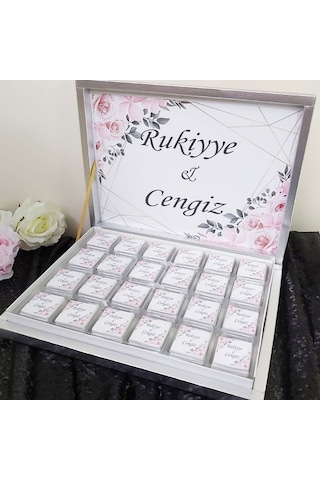 Hayaller Dükkanı Söz Nişan Çikolatası Karton Kutu 48'li