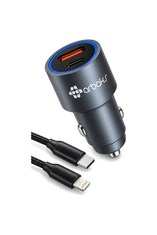 Bezos 38w Pd + Usb Metal Araç Şarj Seti + Type-c To Lightning Kablo Gri Arb-ca03 Nıda Standart Bezos 38w Pd + Usb Metal Araç Şarj Seti + Type-c To Lightning Kablo Gri Arb-ca03 Nıda Standart