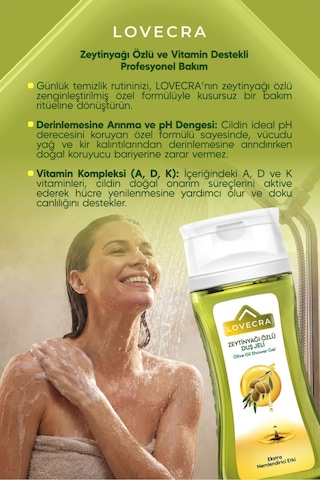 Zeytinyağı Özlü Duş Jeli Nemlendirici Besleyici Vitaminli Cilt Bakım Duş Köpüğü 290 Ml Diğer