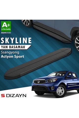 S-dizayn Ssangyong Actyon Sports Skyline Siyah Yan Basamak 203 Cm 2007-2018 A+ Kalite