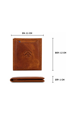 Alphaclub Bag Hakiki Deri Crazy Taba Çıkarılabilir Kartlıklı Erkek Cüzdan Mat Taba