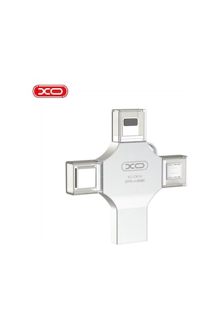 Dk04 128gb 4 İn 1 Flash Bellek Usb-a Micro Lightning Type-c Apple Uyumlu iPhone Android Metal Flash Drive