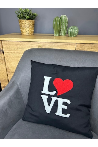 Love Punch İşlemeli Kırlent Kılıfı Tekli 40 40