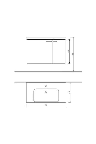 Denko Terra 90 Cm Mdf Alize Banyo Dolabı Alt Modül Ve Lavabo Çok Renkli