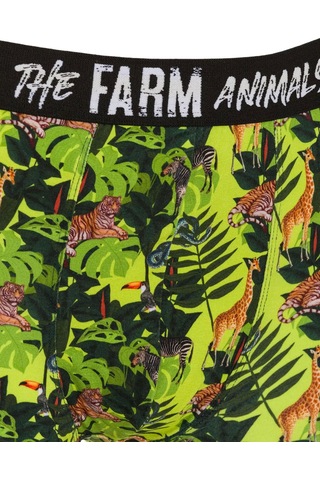 Farm Animals Tropical Desenli Boxer Yeşil
