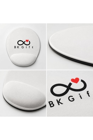 Logonuza Özel 10 Adet 20x22 Cm Bilek Destekli Oval Kaymaz Tabanlı Mouse Pad