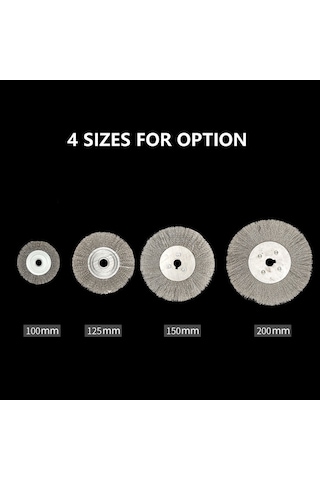 Singree 200x25mm Düz Tip Pas Kaldırıcı, Türev Temizleyici Ve Pürüzsüzleştirici Paslanmaz Çelik Fırça Tekerleği - Tek Adet