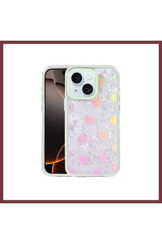 Storeşahin Apple Uyumlu iPhone 14 Lumi Desenli Kapak - Yeşil Shn0720