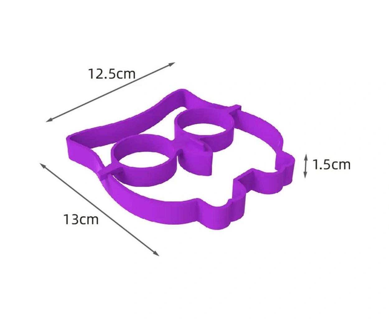 Qingmipy Fırın Ve Tava Uyumlu Kukla Şekilli Silikon Yumurta Pişirme Kalıbı - Owl Desenli Yumurta Ve Pancake Formu Mor