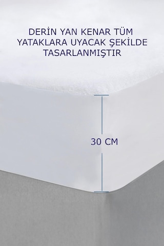 %100 Pamuk Fıtted Sıvı Geçirmez Tek / Çift Kişilik Bebek Alez Yatak Koruyucu Full Kenar Çarşaf Beyaz