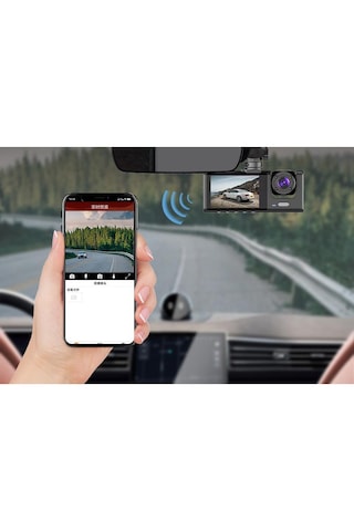 Black Box Cr52 Full Hd 1080p Wifi Araç Kamerası - 3 Kameralı Ön, Kabin İçi, Arka , 2.0 Inç Ekran, Park Takibi Ve G-sensor Desteği