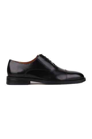 Shoetyle - Siyah Açma Deri Bağcıklı Erkek Klasik Ayakkabı 250-2730-827 Siyah
