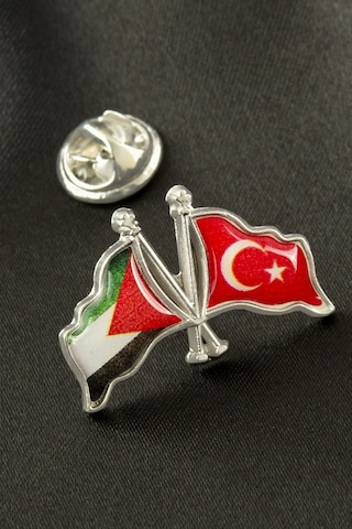 Zenviac456 Ay Yıldız Filistin Yaka Rozet Zenviac45678 Gümüş Rengi