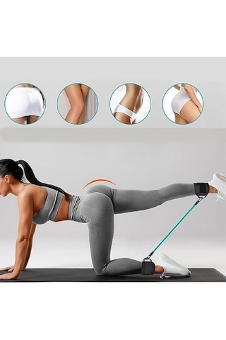 6'lı Set Direnç Lastiği Baldır Kalça Egzersiz Seti Ayak Bileği K